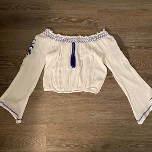 Off the shoulder Greek top